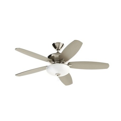 KICHLER Renew Select 52'' Brushed Stainless Ceiling Fan LED Bulbs Dual Mount Pull