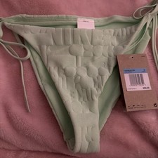 NWT NIKE SWIM Retro Flow Side Tie Bikini Bottoms in Vapor Green M