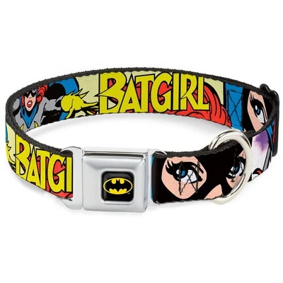 JUSTICE LEAGUE Dog Collar BMC-Batman Black/Yellow BATGIRL in Action w/Face CLOSE-UP (US IMPORT)