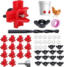15 Pack Chicken Waterer Nipples,Horizontal Nipple 15 PACK, Red