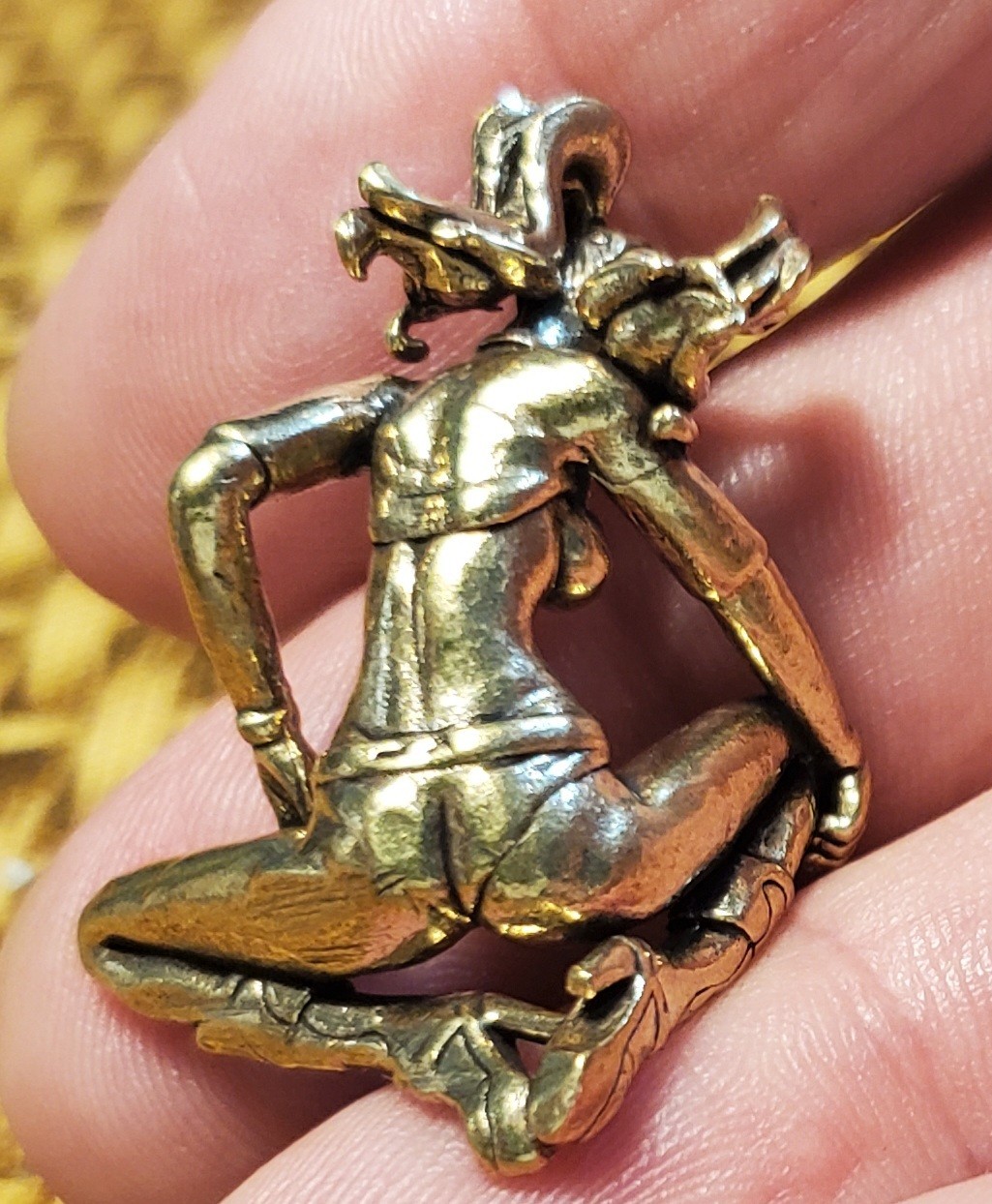 SHADOWBOX MINIATURE-BRASS SLUTTY WOMAN IN A "COME GET ME" POSE FIGURINE