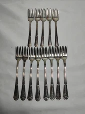 WM Rogers Original Rogers MFG CO Extra Plate  (7) Dinner, (4) Salad Forks 