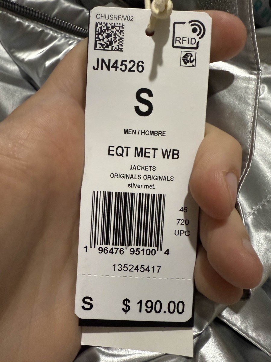 タイ Adidas EQT Retro Metallic Windbreaker Jacket JN4526 Silver Men's