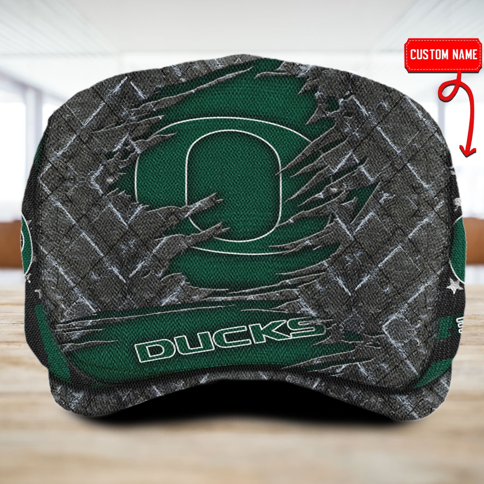 Oregon Team Ducks Jeff Cap NCAA Jeff Cap Newsboy Flat Golf Driving Hat Ducks Cap