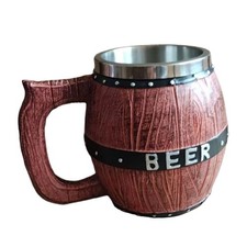 Holzfass Bierkrug 580ml Holz Edelstahl Becher Wandmontierter Cocktail Becher
