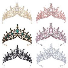 Queen Tiaras Crowns Rhinestone Diadem Bridal Princess Wedding Hair Jewelry