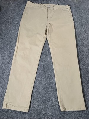 Mack Weldon Pants Mens 40x34 Khaki Stretch Chino Casual Cotton Blend Flat Front