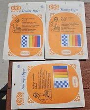 3 Packages Vintage Scovill Dritz Assorted Color Tracing Paper Unused 27 Pieces!