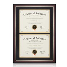 ELSKER HOME Double Document/Photo Wood Frame-Made for Certificates Diploma for T