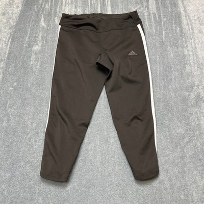 Adidas Climacool Running Leggings Womens Medium Black 3-Stripes Performance Yoga