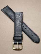 Vintage NOS Speidel 19mm Black Padded Stitched Cowhide Leather Watch Band