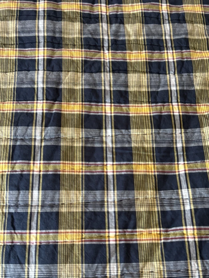 Nautica Surfside Patchwork Quilt KING Plaid Reversible 102x90" Red Blue Blanket - Image 4 of 4