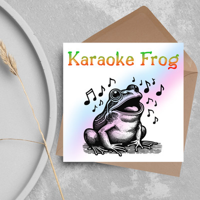 Karaoke Froschkarte, lustige Partykarte, Froschkarte, Tiermotiv Geburtstag, Partykarte