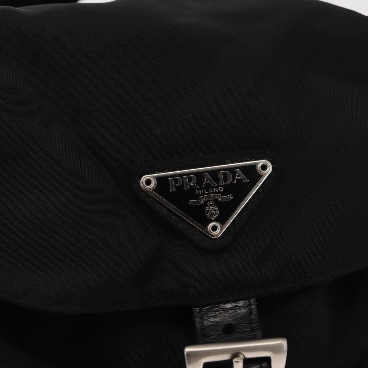 Prada Double Front Pocket Backpack Tessuto Black Nylon Backpack Bag Authentic thumbnail 22