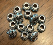 Set of 20 Bracelet Beads With Teal Stones