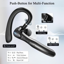 Sisism Bluetooth Headset, Wireless Bluetooth Earpiece with 300mAh Charging Case