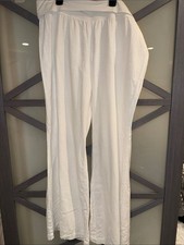 Old Navy White Wide-Leg Linen Lounge Pants