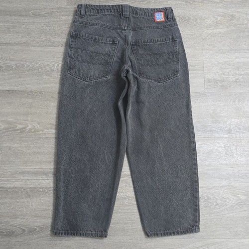 Empyre Loose Wide Leg Baggy Skater Denim Jeans Black Spellout Sz 28 (32x26) - Picture 2 of 17