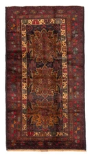 Vintage Geometric Area Rug 3'7" x 6'7" Traditional Hand-Knotted Wool Carpet