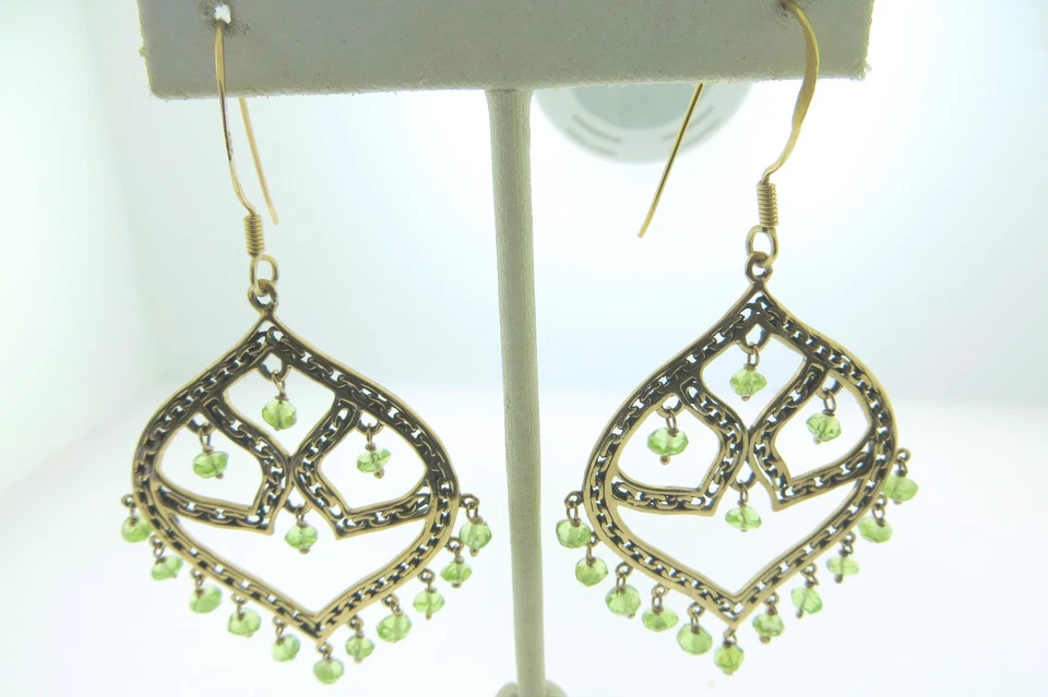 Pendientes araña de peridoto de piedras preciosas de bronce Sajen Marianna & Richard Jacobs Foto 3 de 4