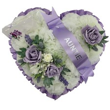 Heart Artificial Funeral Flowers Wreath Memorial Grave Tribute Grave roses mum