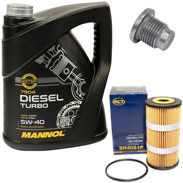 MotoröL ÖLfilter SH4081P 5W40 5 Liter ÖLablassschraube FüR Opel Vivaro Movano-image