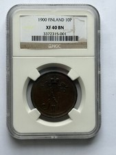 1900 Finland Large Copper 10 Pennia Nicholas II