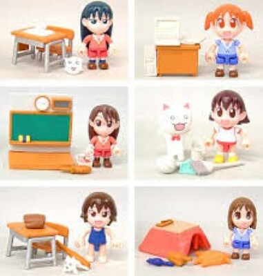 Azumanga Daioh Mini figure All 6 types Complete Set 2002 Rare