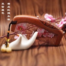 Neutral Sandalwood Comb Ladies Men Home Travel Wooden Anti-static Fine-tooth