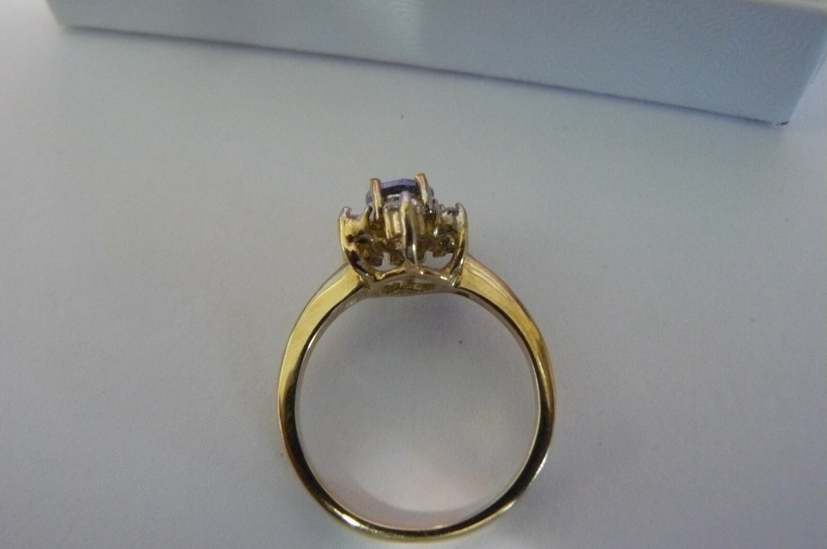Jewelry Gold Tanzanite and Diamond Ring #218 View 3