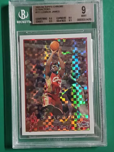 2003-04 TOPPS CHROME XFACTORS SP #111 LEBRON JAMES RC☆(BGS 9 MINT)☆147/220☆CAVS☆