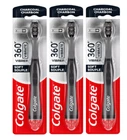 360 Vibrate Charcoal Battery Operated Toothbrush 3 Pack