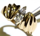 GIA 14k yellow gold .62ct SI1 F marquise engagement diamond engagement ring rare — photo 5