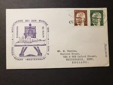 German Ship WESTERWALD A-1435 Naval Cover 1976 Cachet Cuxhaven, Germany