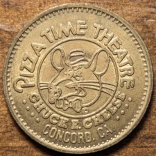 1981 Concord, California Chuck E. Cheese Pizza Time Theatre Amusement Token