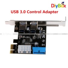 PCI Express USB 3.0 2 Ports Front Panel with Control Adapter Card 4-Pin  20 Pin