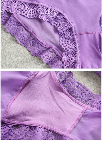 Slip intimo donna sexy trasparente slip mutandine pizzo floreale trasparente - Foto 18 di 20