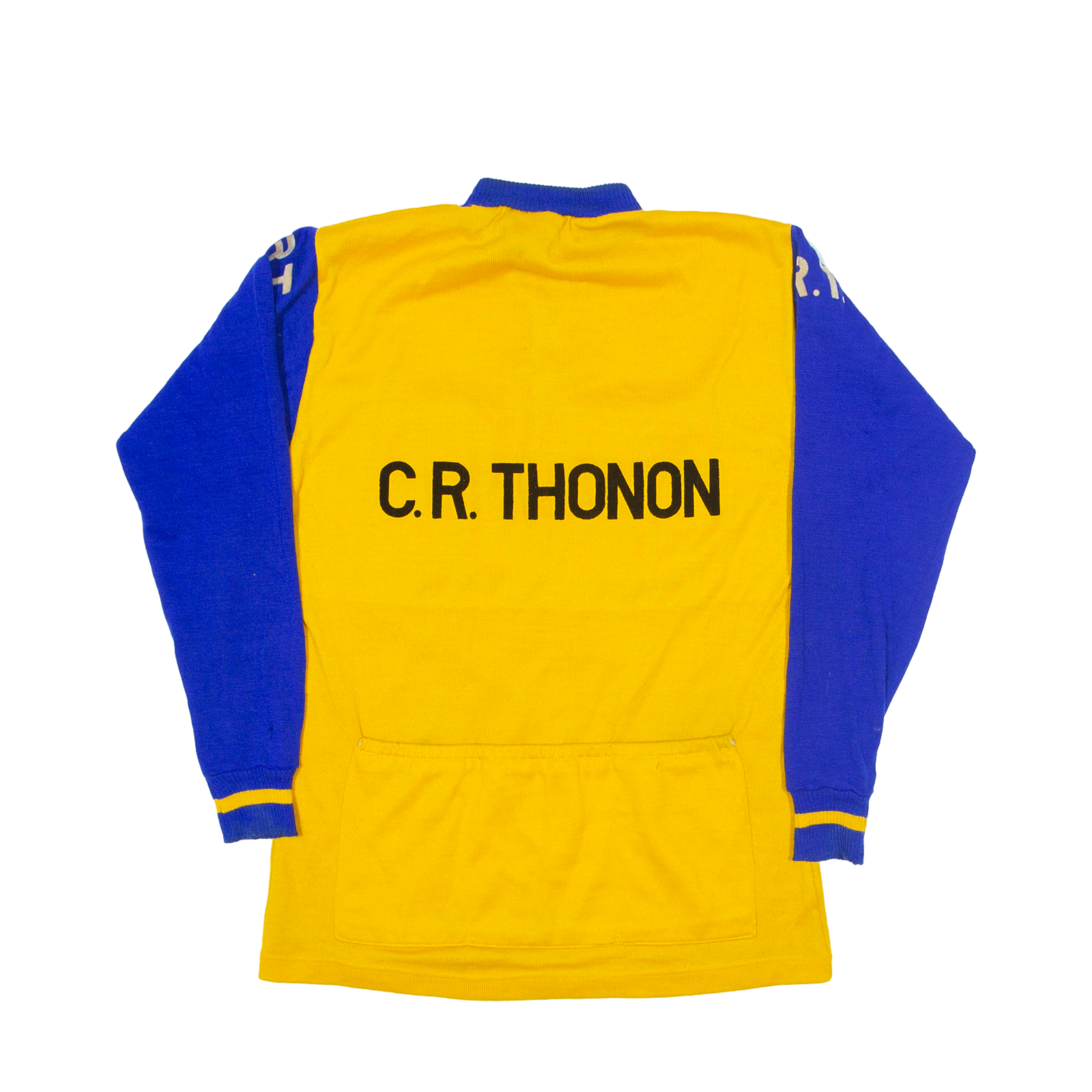 Vintage Patterned Jumper Yellow 80s Colourblock Tight Knit 1/4 Zip Mens