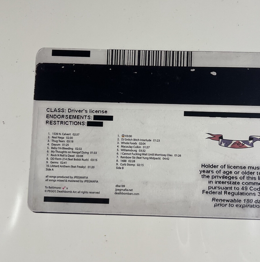JPEGMAFIA – Veteran Vinyl ID Cover (2018) Deathbomb Arc [OFFICIAL