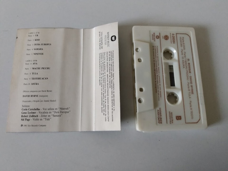 David Byrne The Forest Cassette Argentina Pressing NM Condition