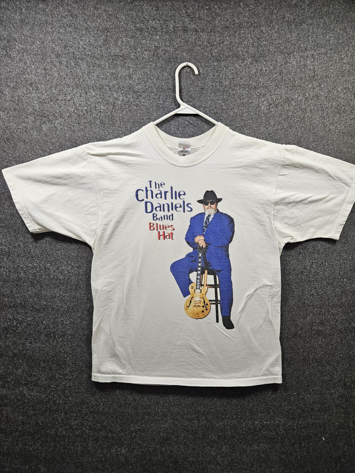 Vintage The Charlie Daniels Band Blue Hat 90s Double-sided T-shirt Size Large