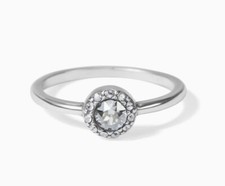 Brighton Silver ILLUMINA solitaire halo Swarovski Crystal Size 8 RING Nwot