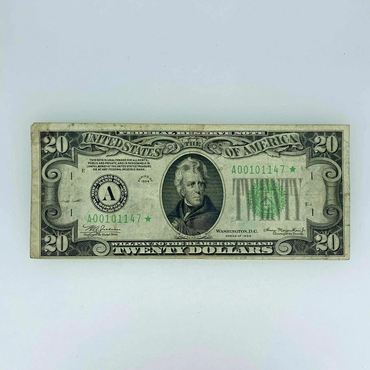 1934 20 Twenty Dollar Green Seal Star Note Free Shipping USA