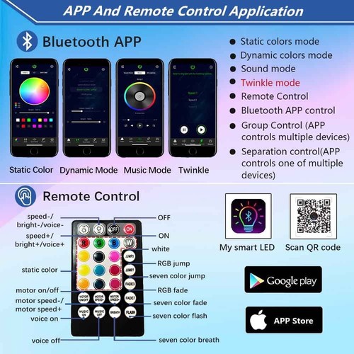 Firework Bluetooth Twinkle 10W Starlight Headliner Kit for Car Home Decoratio... - Picture 2 of 7