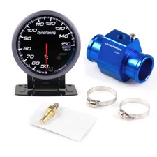 2.5" 60mm Pointer Meter Water Temperature Gauge w/32mm Joint Pipe Sensor Adapter
