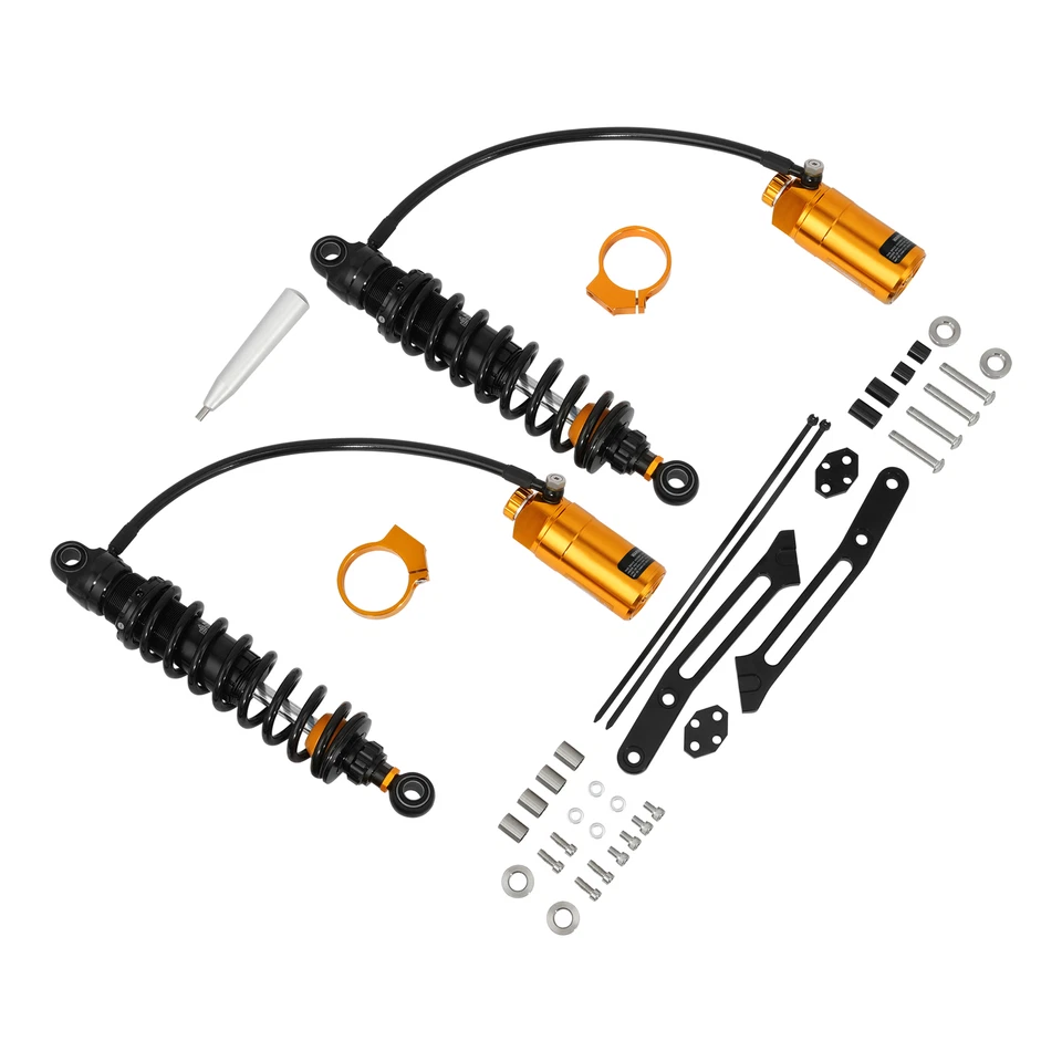 Remote Reservoir Rear Suspensions Shocks Fit For Harley Road King Glide 2014-25 - Image 2 of 4