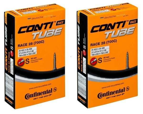 2 X Continental Fahrradschlauch Race 28 Zoll Sv 42 Mm 20/25 - 622/630-image