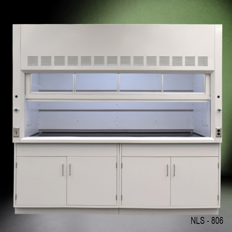 Fisher American 8' Chemical Fume Hood w/ General Storage Cabinets / E1-250 B