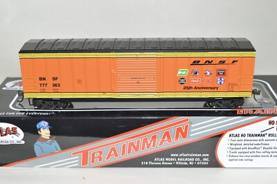 #ad HO scale Atlas BNSF Burlington Northern Santa Fe heritage 25yr 50#x27; box car train $80.00