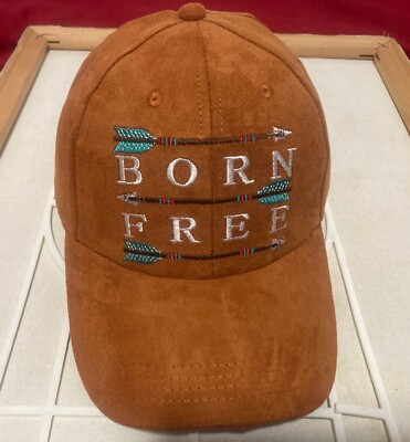 BORN FREE Baseball Hat Strapback Hip Suede Look Arrows Acrylic Cap NWOT